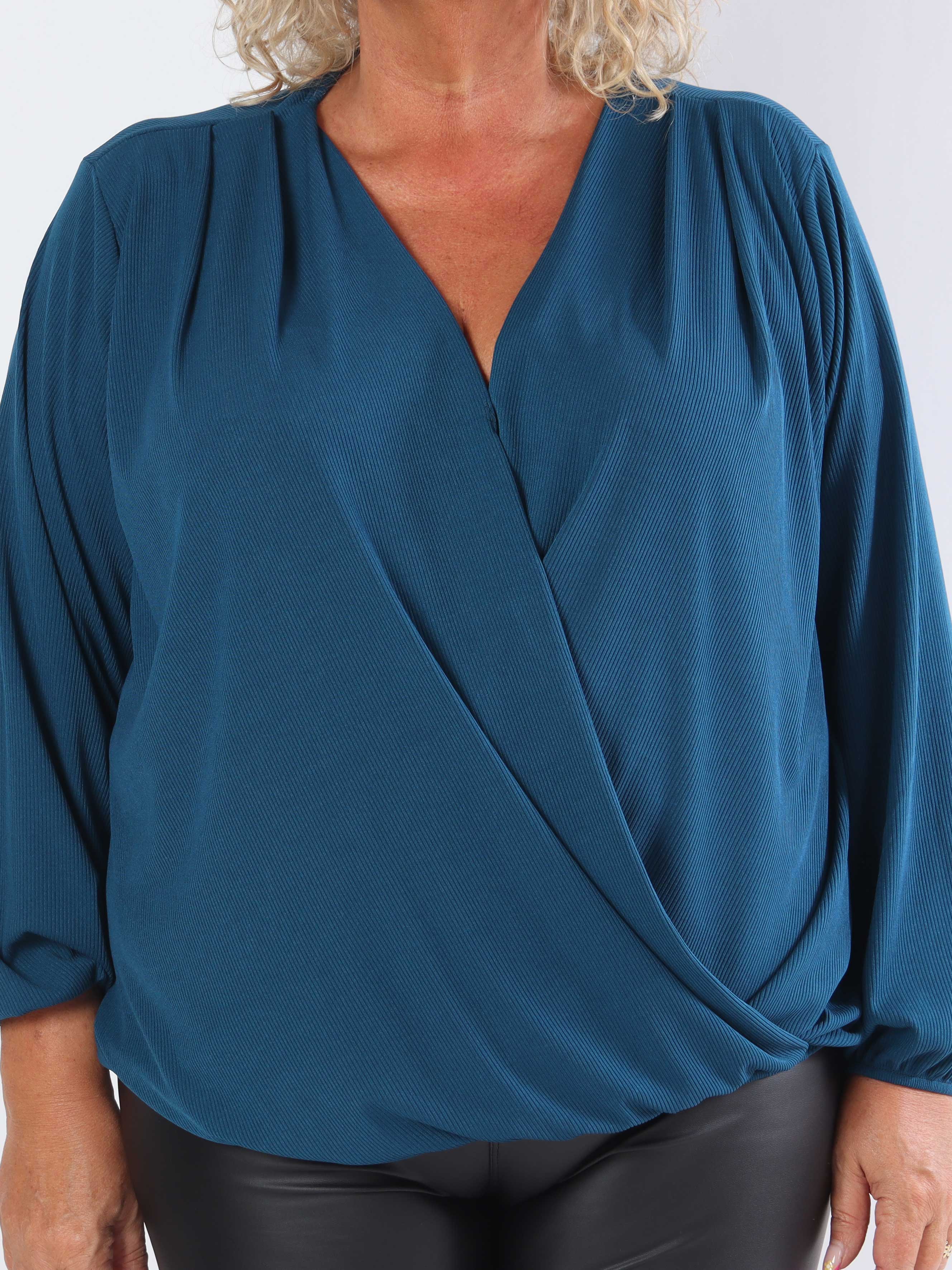 Naomi - Ribbet plus size tunika med elastik